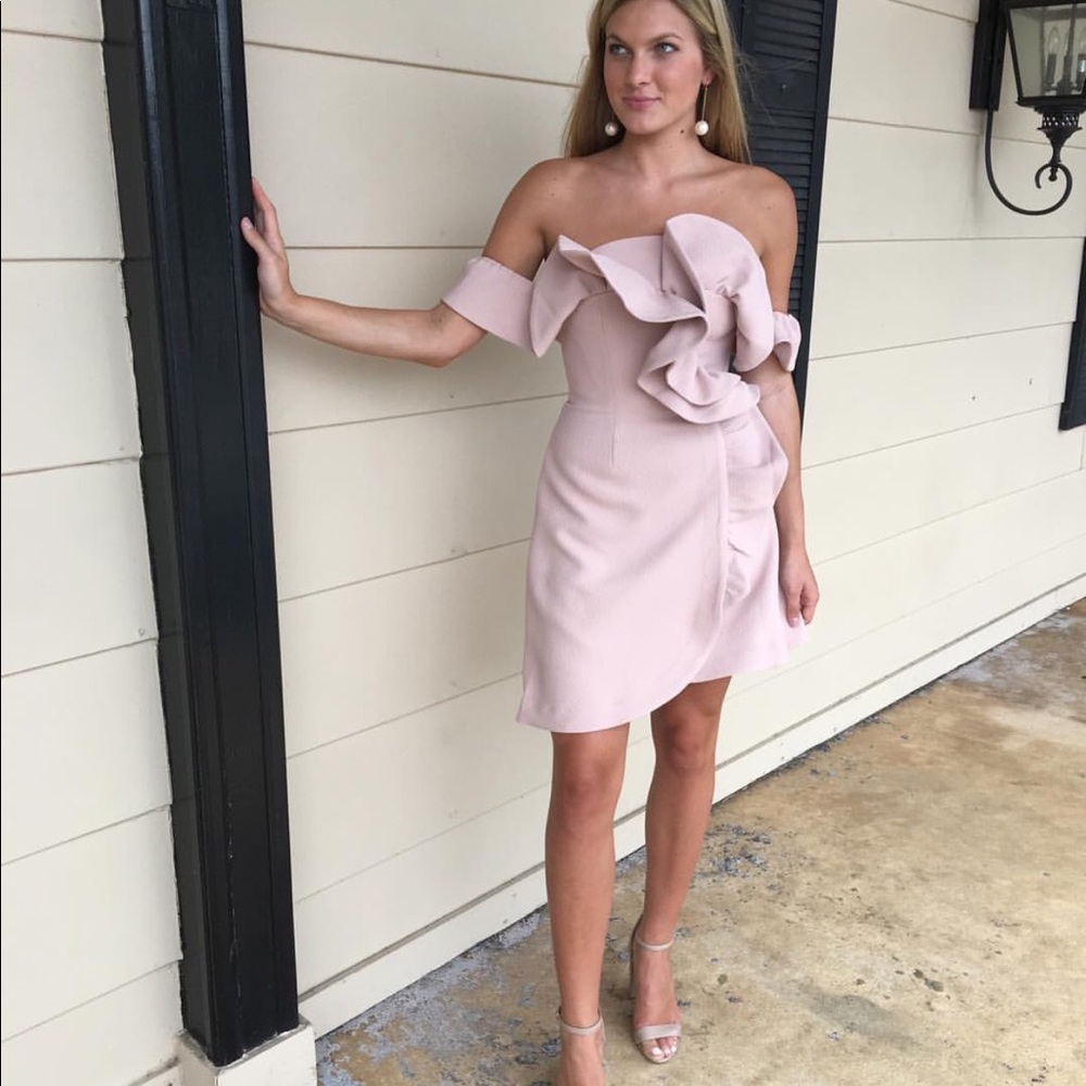 Keepsake the label messages mini blush pink ruffle dress XS